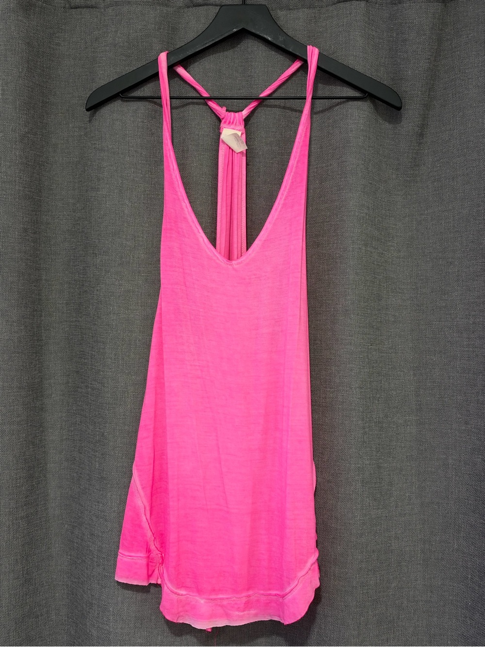 We The Free Neon Pink Racerback Knot-Back Tank